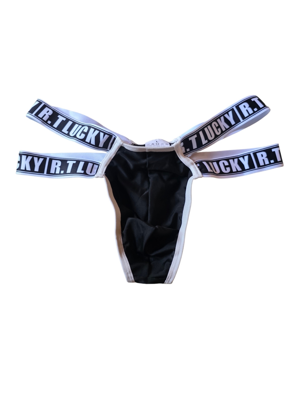 New Men's Black Elastic Strap Jock/thong- Unbranded Size L - Picture 2 of 3